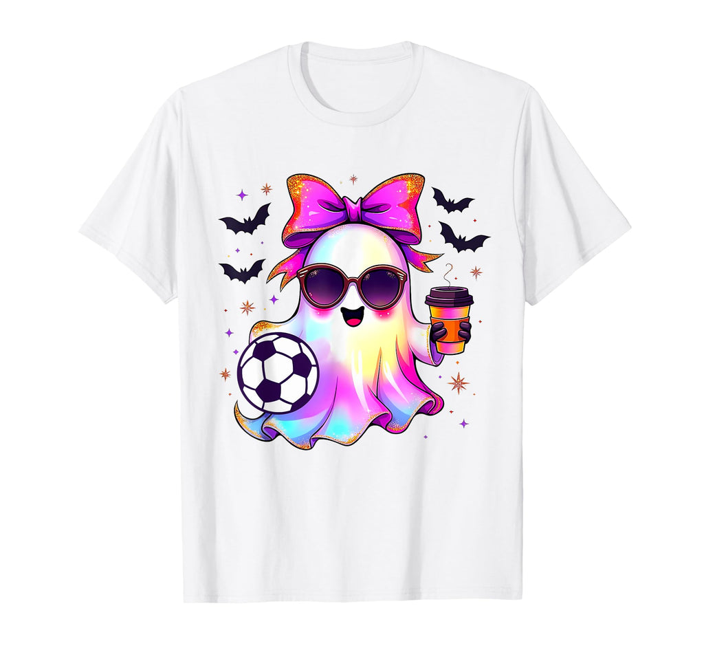 Coquette Soccer Ghost Soccer T-Shirt - Casual Everyday Wear Men Women