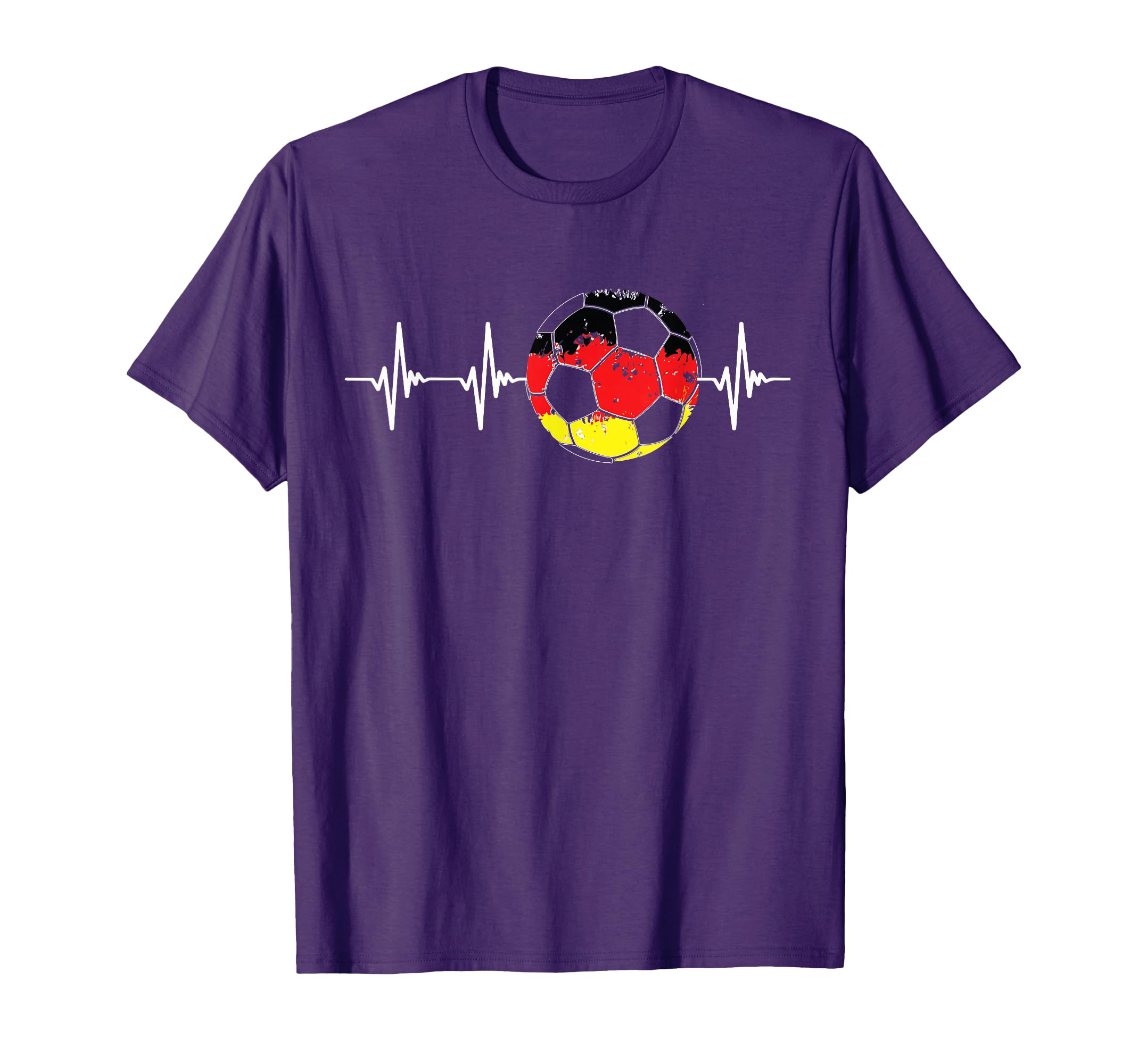 Germany Funny Soccer Heartbeat T-Shirt - Casual Everyday Wear for Adults