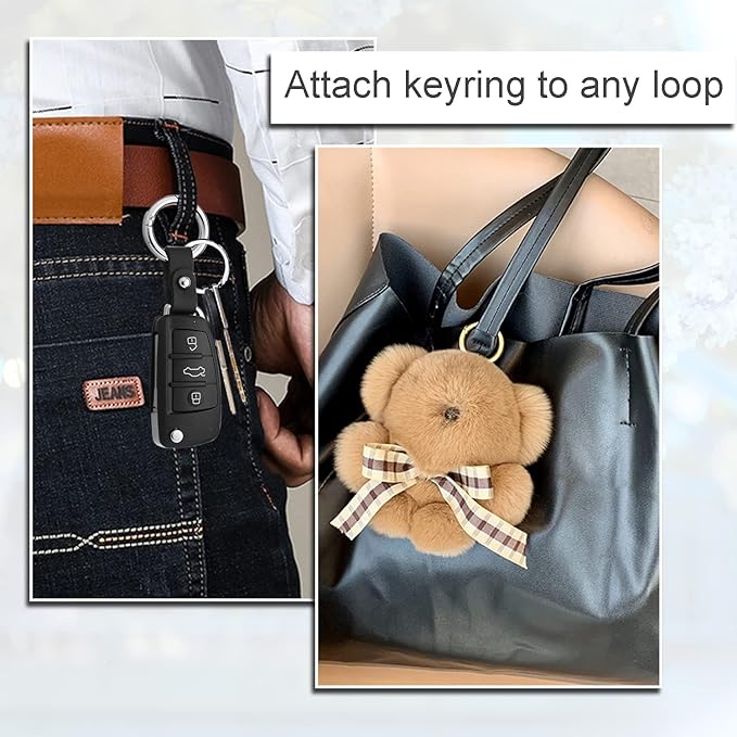 10Pack 1 Inch Metal Spring O Rings Clip Keychain, Round Carabiner Clips Keyrings Snap Hook Buckle, Purse Shoulder Bag Chain Rings Clip Replacement Paracord Keychain Lanyard Leather DIY Crafts (Black)