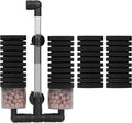 AQUANEAT Aquarium Air Powered Sponge Filter with Ceramic Media Balls, for Betta Fry Shrimp Fish Tank, with 2 Spare Sponges, up to 55Gal