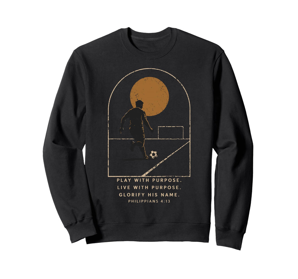 Soccer Christian Faith Bible Sweatshirt - Casual Everyday Wear for Adults