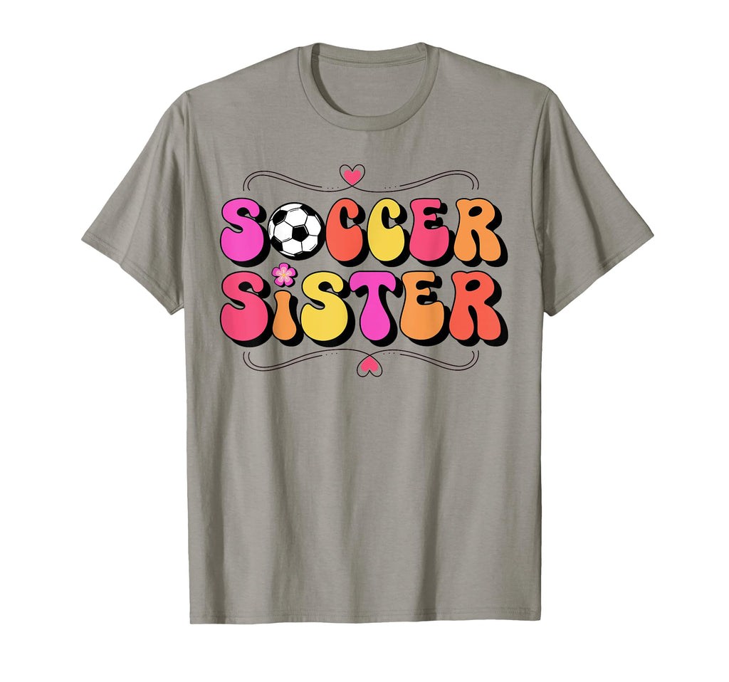Proud Soccer Sister Heart T-Shirt - Graphic Print for Adults