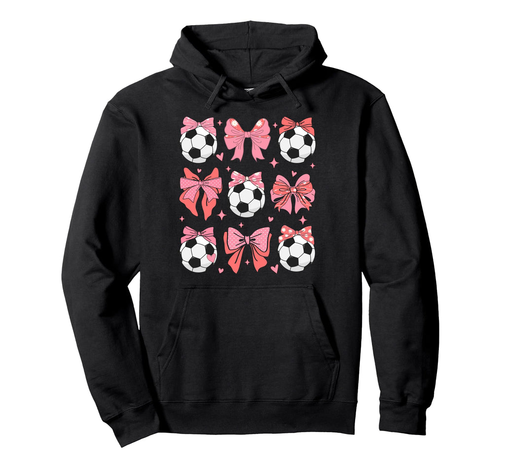 Coquette Bow Soccer Mom Family Sports Hoodie - Minimalist Print for Adults