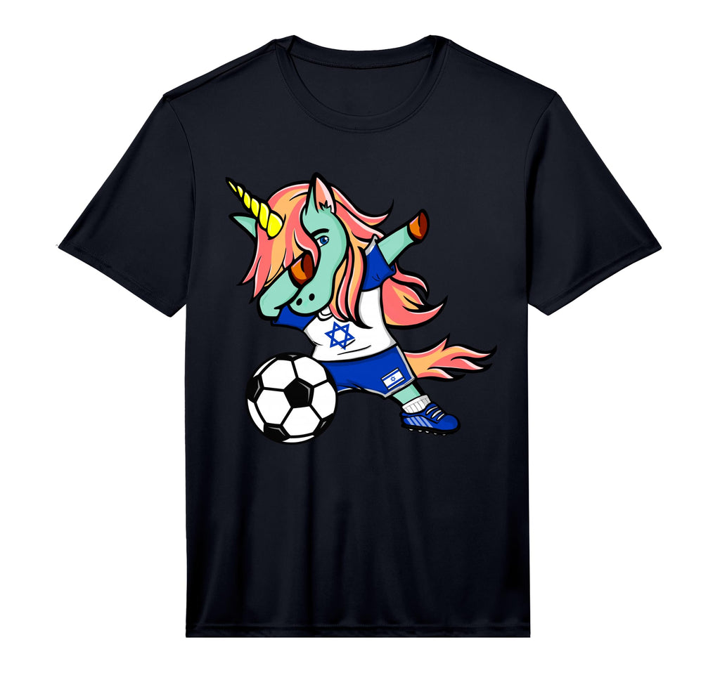 Funny Dabbing Unicorn Israel Football T-Shirt - Graphic Print Men Women