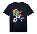 Funny Dabbing Unicorn Israel Football T-Shirt - Graphic Print Men Women