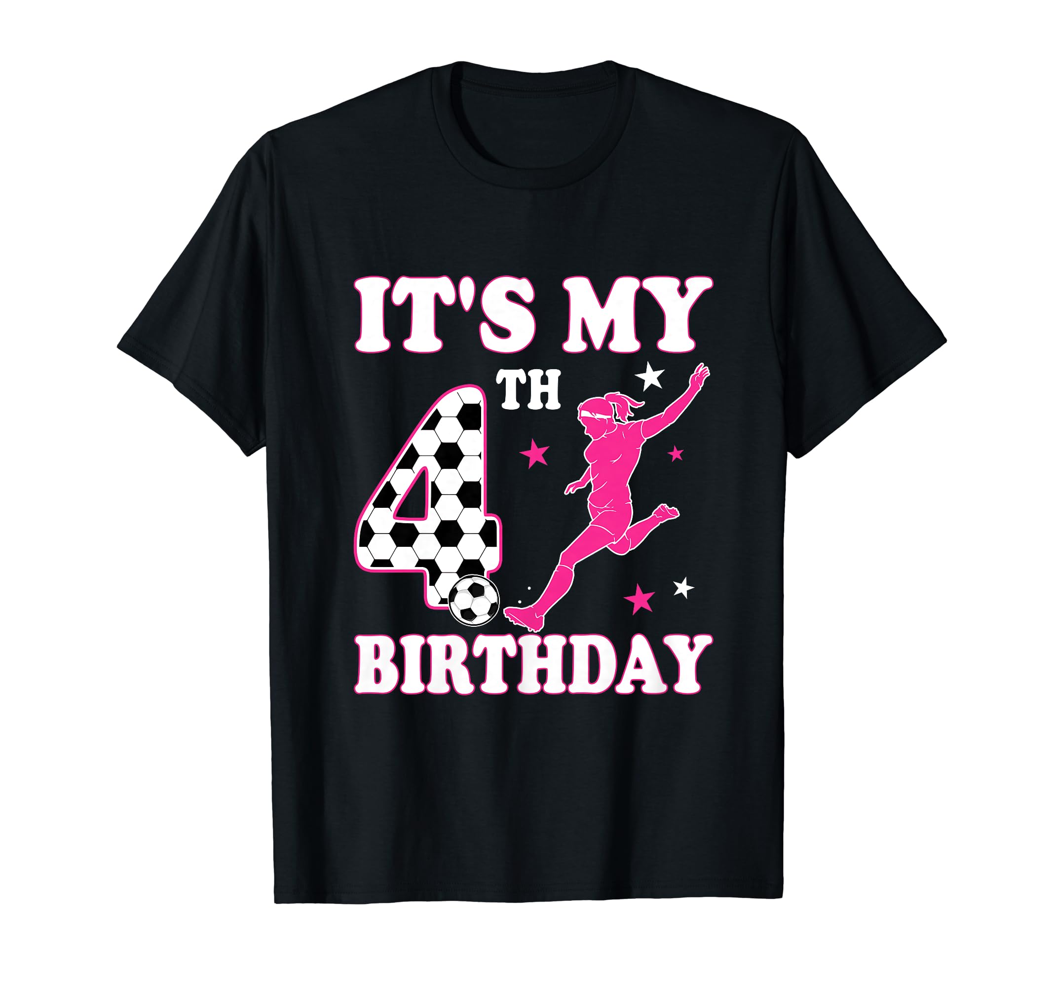 4Th Birthday Soccer Themed 4 Year T-Shirt - Casual Everyday Wear Men Women