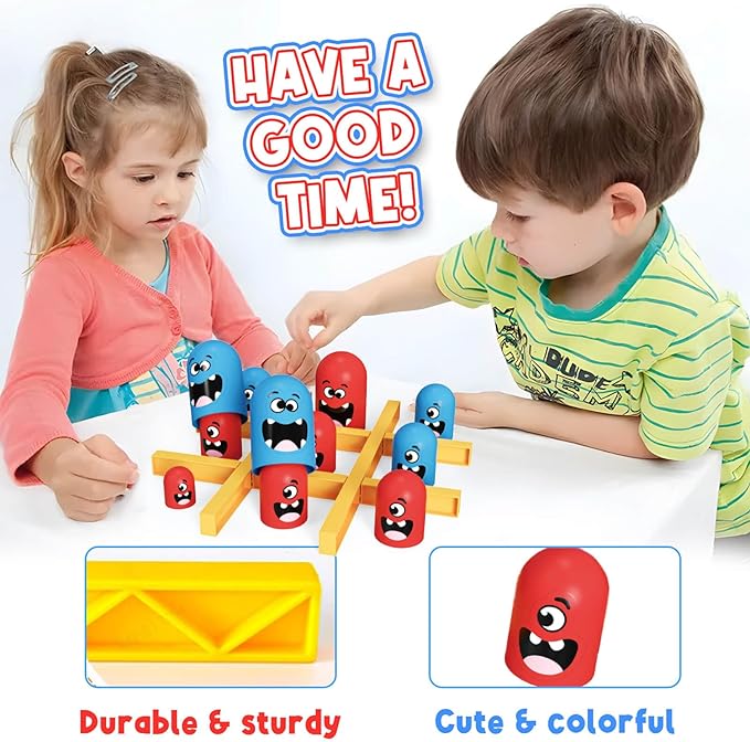 Tic Tac Toe Game: Kids’ Board Game Nesting Tic Tac Toe Strategic Board Game for Kids and Adults, Strategy Head to Head Games Boosts Logical Thinking Suitable Party Family Tabletop Games