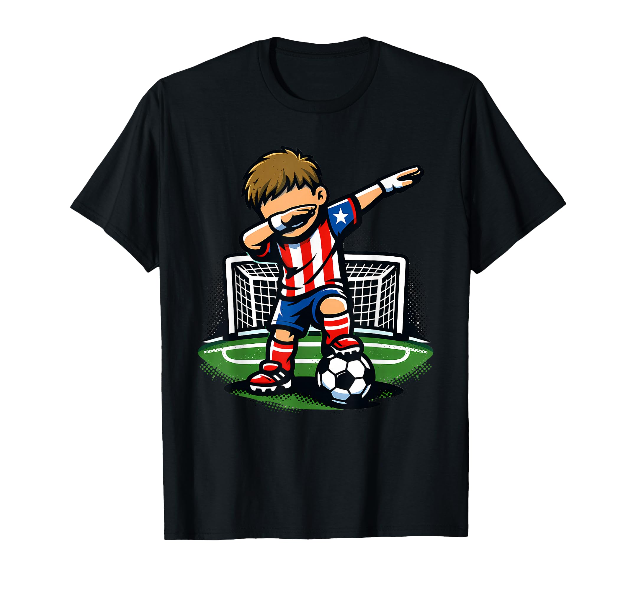 Soccer Player Dab Goal Patriotic T-Shirt - Unique Graphic Men Women