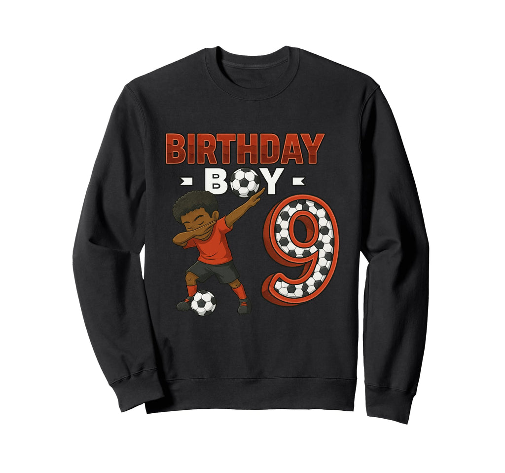 Dabbing 9 Year Old Soccer Player Sweatshirt - Casual Everyday Wear Unisex