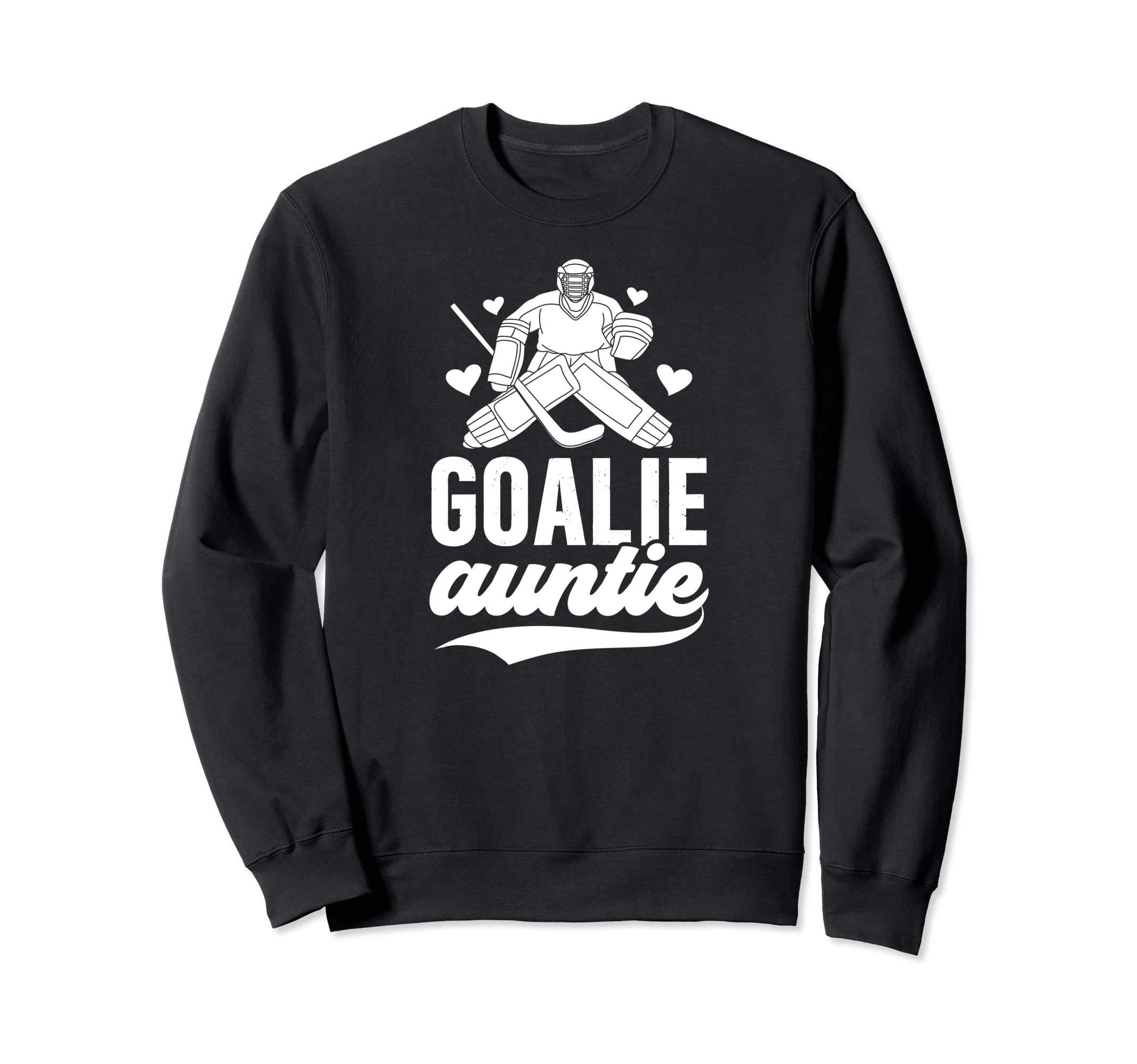 Ice Hockey Goalie Auntie Hockey Sweatshirt - Minimalist Print for Adults