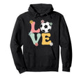 Colorful Love Soccer Floral Accents Hoodie - Minimalist Print Unisex