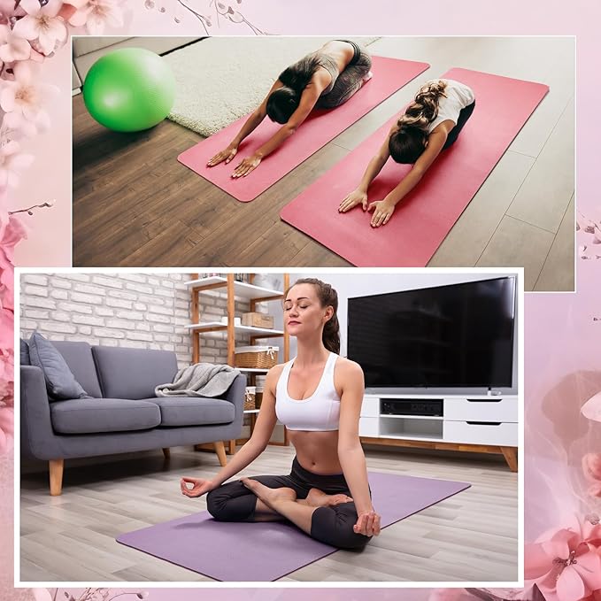 Timgle 6 Pack Yoga Mats Bulk Non Slip Exercise Yoga Mat Thick Anti Slip Tear Resistant Sports Gym for Fitness Stretching Home Workout and Studio