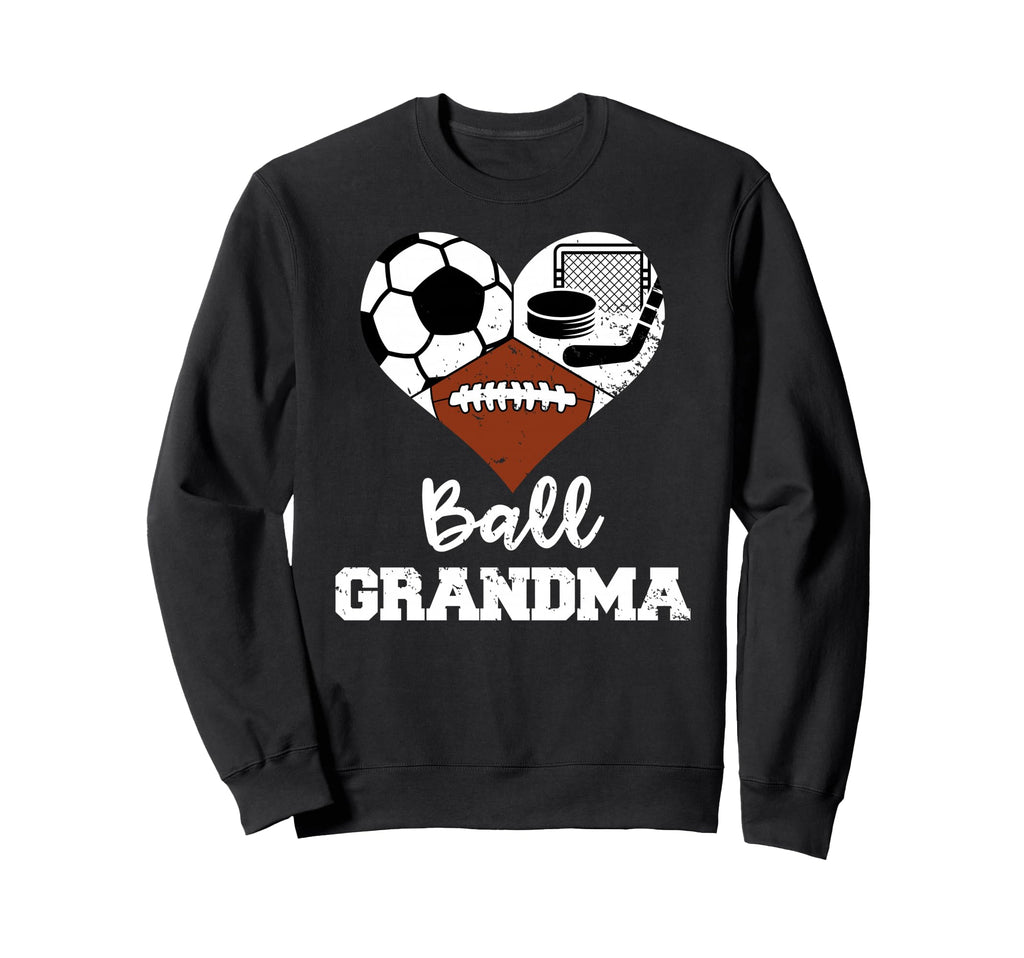 Ball Grandma Heart Funny Soccer Sweatshirt - Unique Graphic Men Women