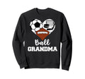 Ball Grandma Heart Funny Soccer Sweatshirt - Unique Graphic Men Women