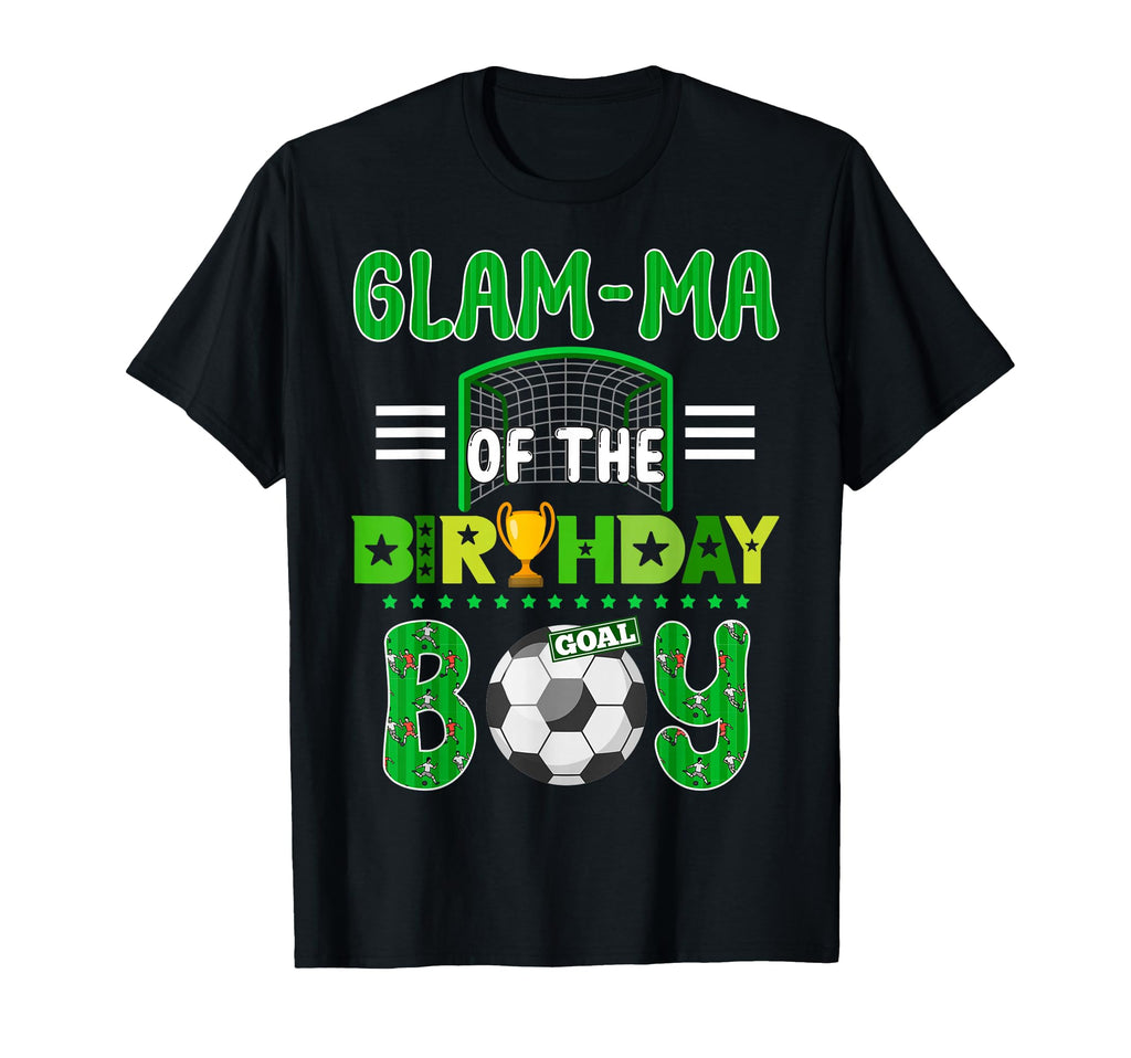 Glam Ma Birthday Soccer Goal Family T-Shirt - Graphic Print Men Women