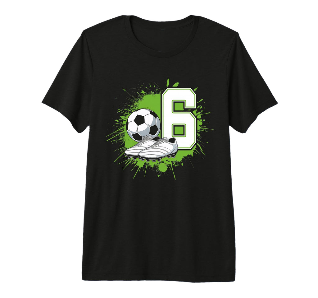 6 Soccer Birthday Gift Soccer Fan Sports T-Shirt - Graphic Print Men Women