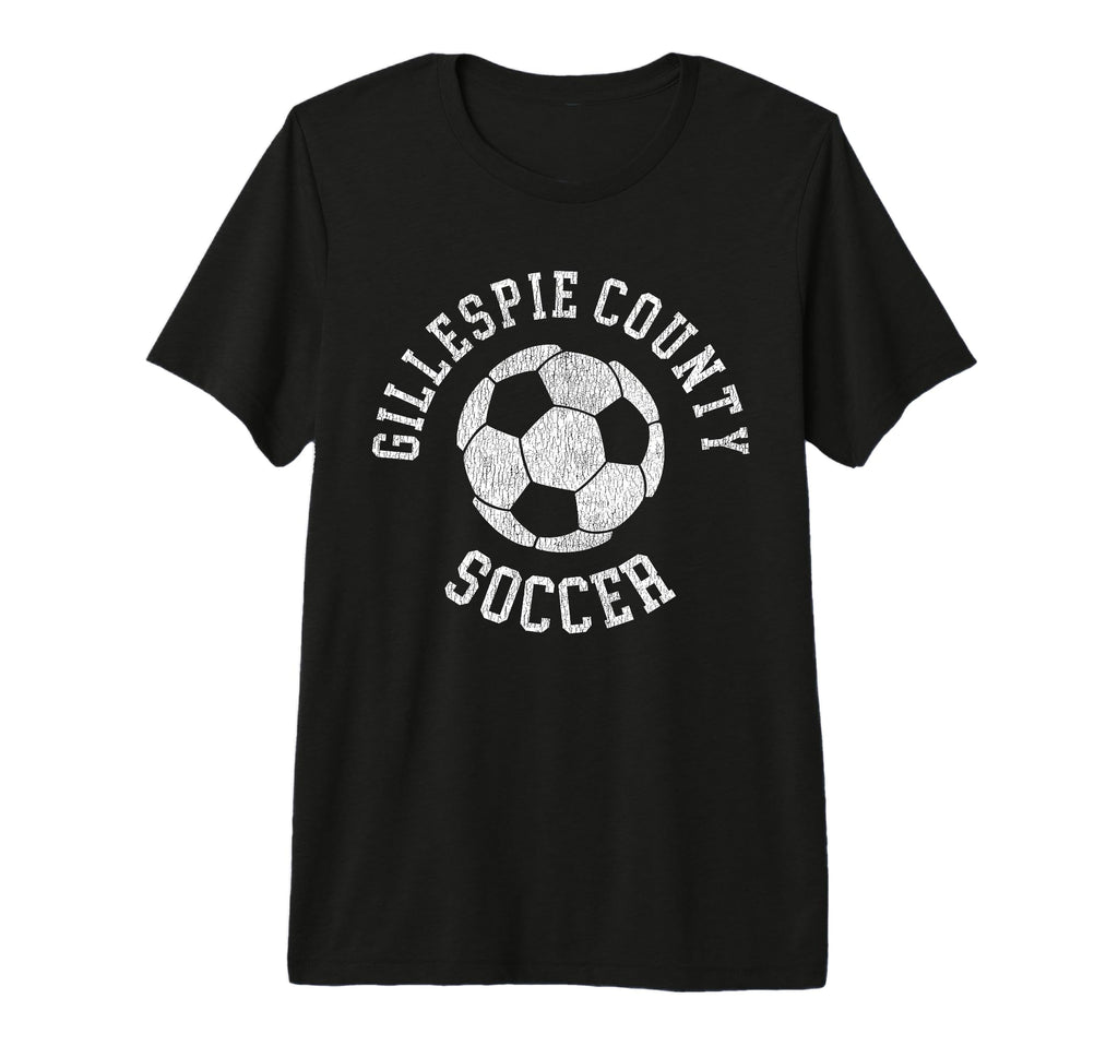 Gillespie County Soccer Distressed T-Shirt - Fun Novelty Design for Adults