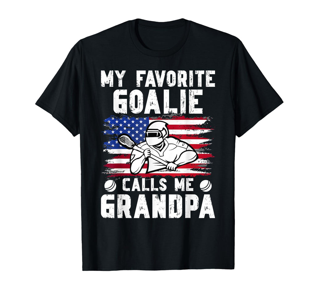 Favorite Lacrosse Goalie Grandpa T-Shirt - Unique Graphic Men Women