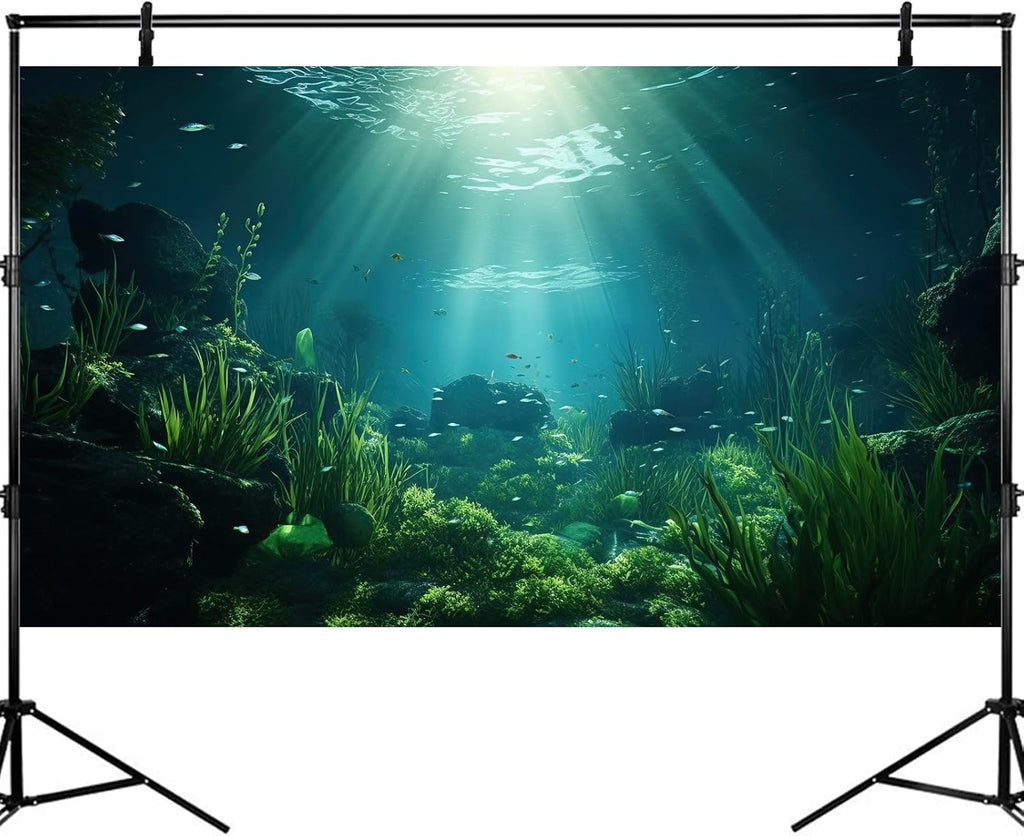 Underwater Fish Tank Background Under The Sea Aquarium Background Ocean Floor Aquatic Plants Fish Tank Backgrounds Deep Sea Sunray Tropical Aquarium Fish Reptile Tank Backgrounds 24x16in