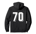 Number 70 Backside 80S 90S Team Jersey Hoodie - Trendy Graphic for Adults