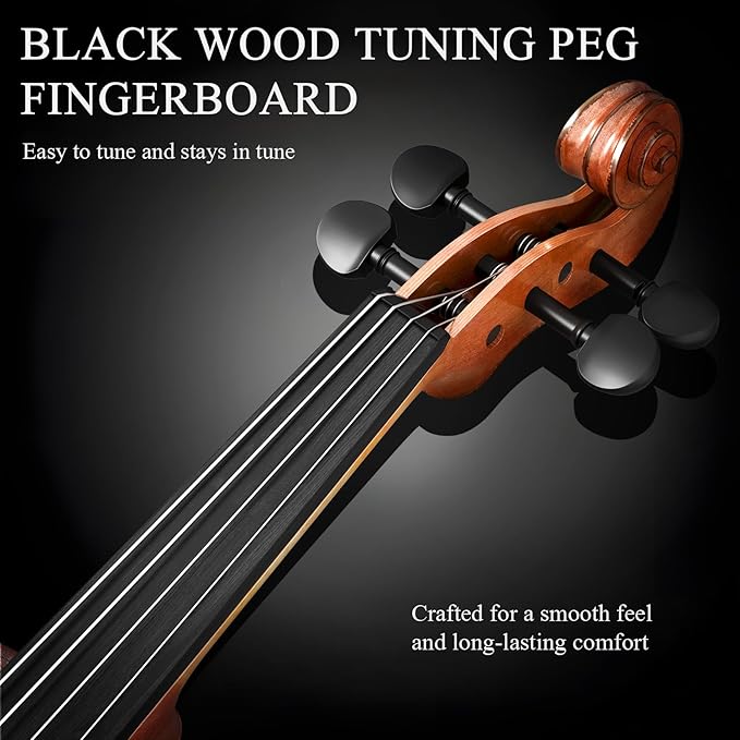 1/2 Beginner Violin Kit for Kids,Complete Violin Set with Case, Bow, Rosin,Natural
