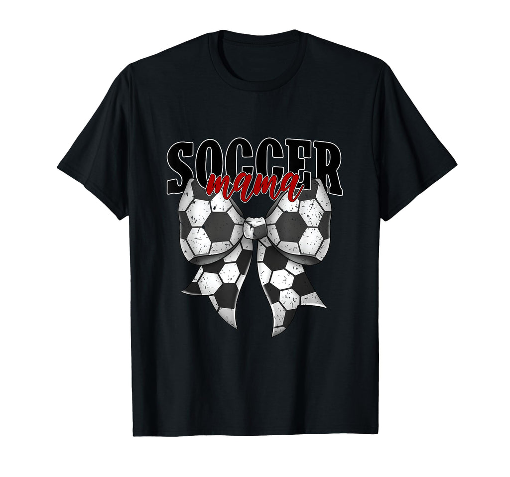 Soccer Mama Coquette Bow Proud Soccer T-Shirt - Unique Graphic Men Women
