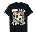 Groovy Football Is My Jam Soccer Ball T-Shirt - Graphic Print for Adults