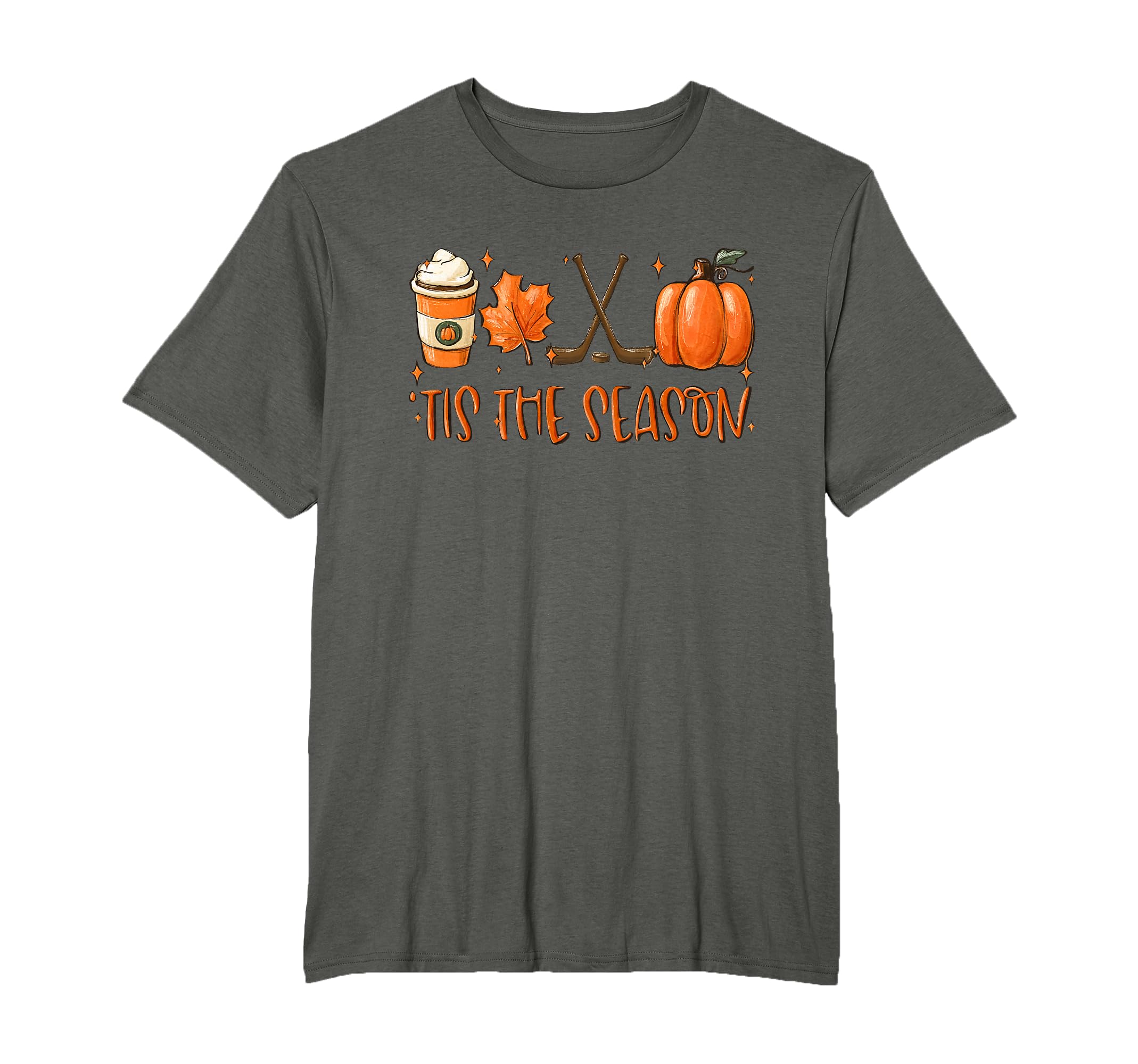 Tis Season Pumpkin Latte Fall Leaves T-Shirt - Custom Art Print for Adults