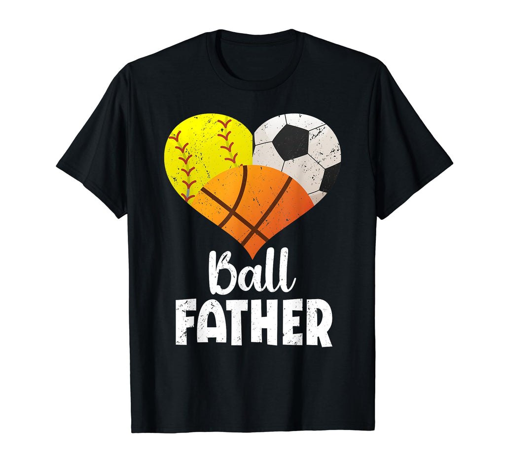 Ball Father Heart Softball Soccer T-Shirt - Aesthetic Graphic Men Women