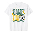 Game Day Soccer Season Green Yellow Gold T-Shirt - Unique Graphic Unisex