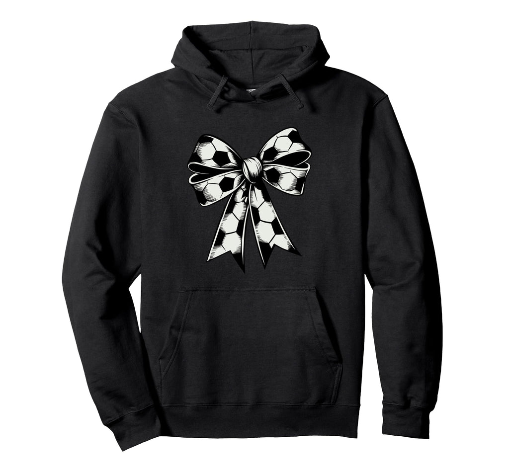 Coquette Bow Soccer Ball Mom Life Game Hoodie - Novelty Apparel for Adults