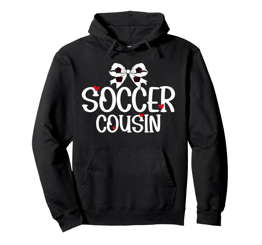 Soccer Cousin Coquette Soccer Player Hoodie - Minimalist Print for Adults