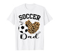 Soccer Dad Heart Leopard Dad Family T-Shirt - Fun Novelty Design Unisex