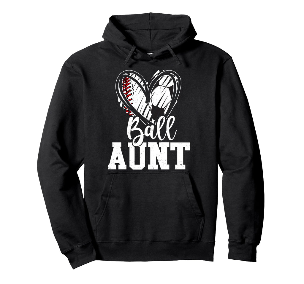 Ball Aunt Baseball Soccer Aunt Hoodie - Trendy Graphic Unisex