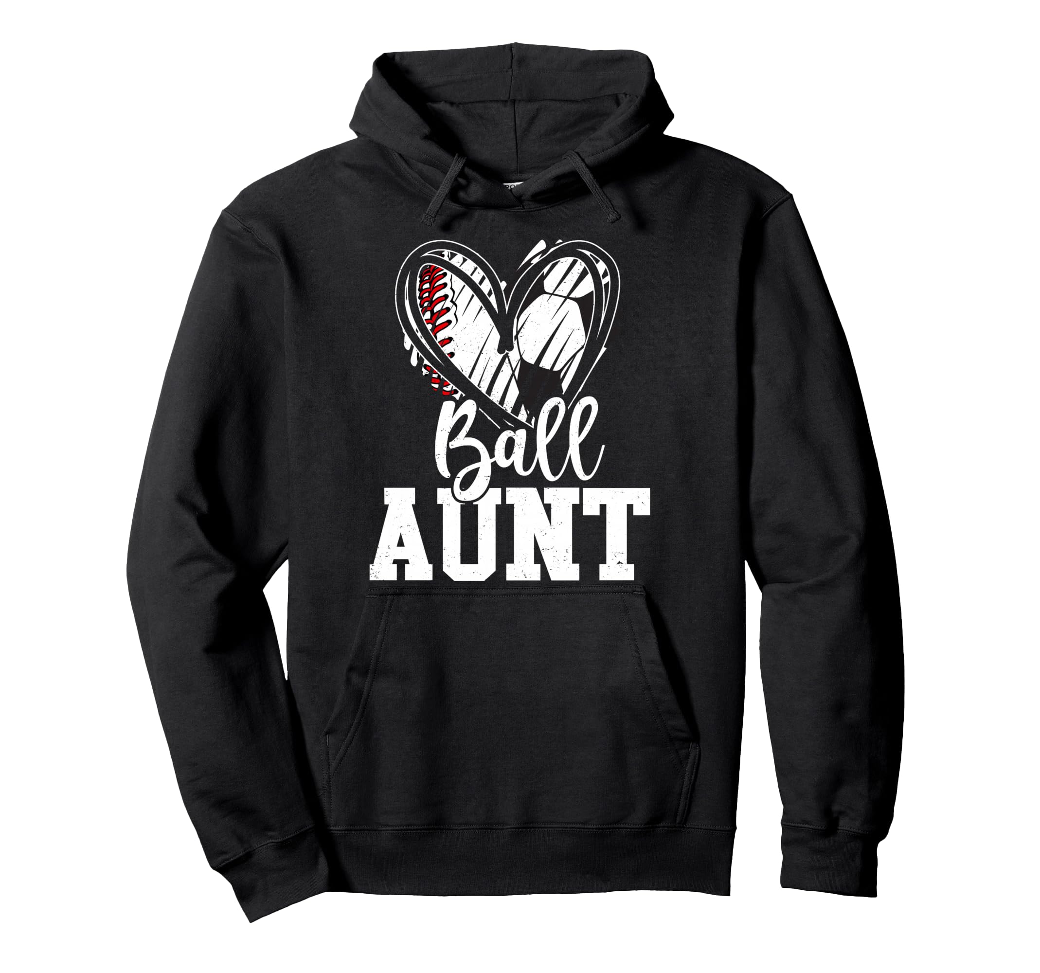 Ball Aunt Baseball Soccer Aunt Hoodie - Trendy Graphic Unisex