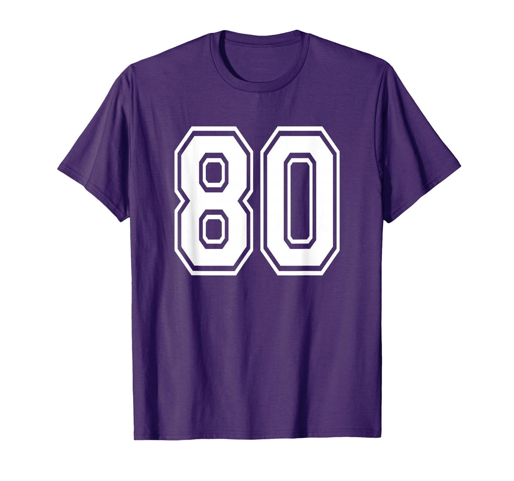 Number 80 80Th Birthday Gift Player T-Shirt - Unique Graphic Men Women
