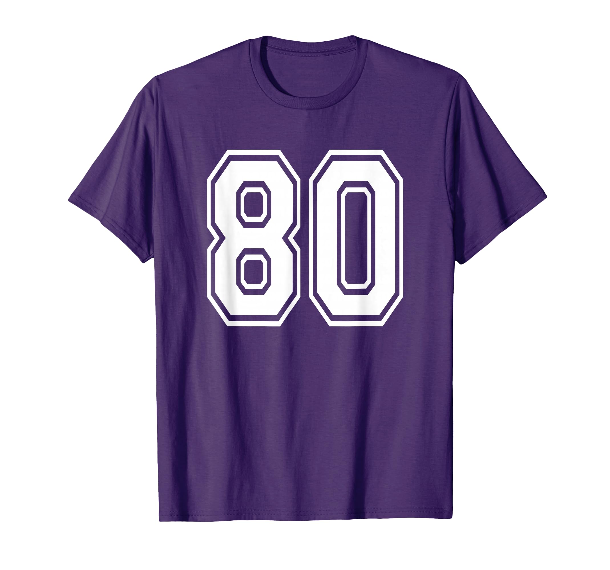 Number 80 80Th Birthday Gift Player T-Shirt - Unique Graphic Men Women