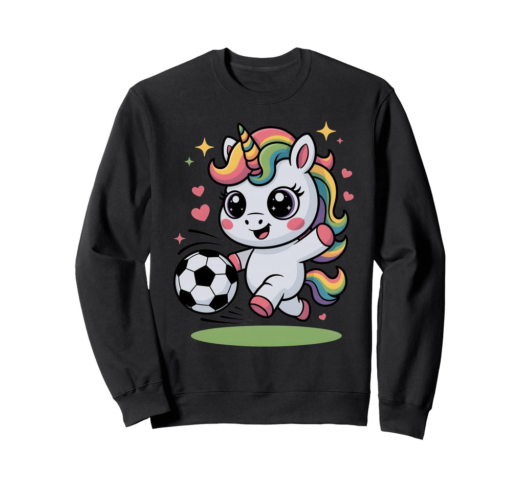 Funny Soccer Unicorn Training Just Sweatshirt - Graphic Print for Adults