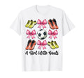 Goals Soccer Coquette Bow T-Shirt - Unique Graphic Men Women