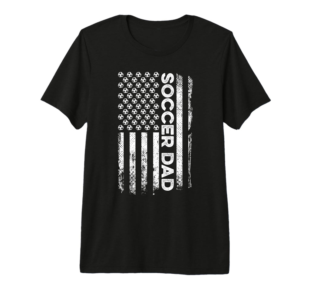 Mens Soccer Dad American Flag Patriotic T-Shirt - Graphic Print Men Women