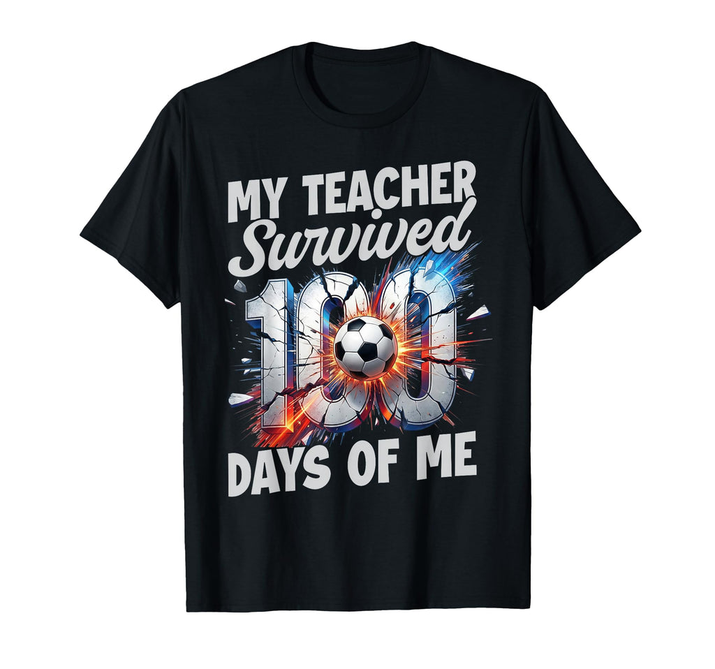 Teacher Survived 100 Days Me 100Th T-Shirt - Fun Novelty Design for Adults