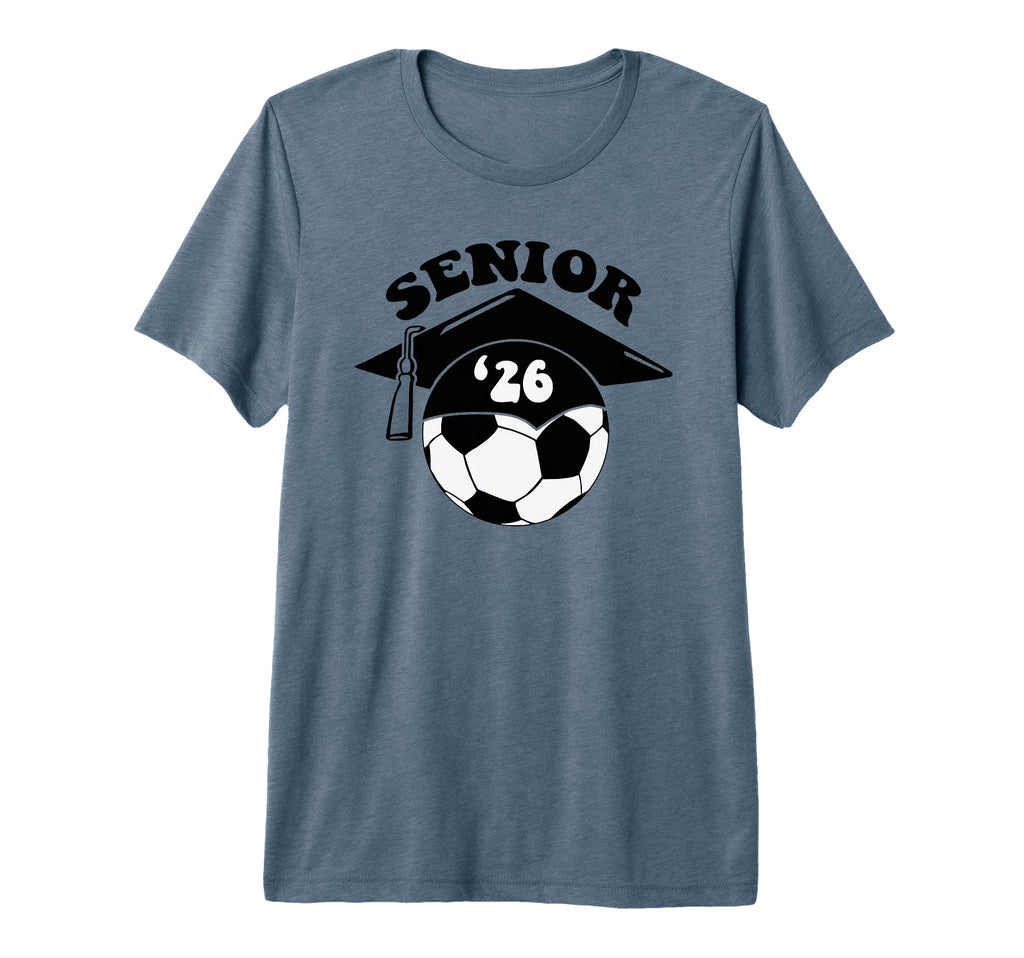 Soccer Senior Graduation Cap Tri T-Shirt - Custom Art Print for Adults