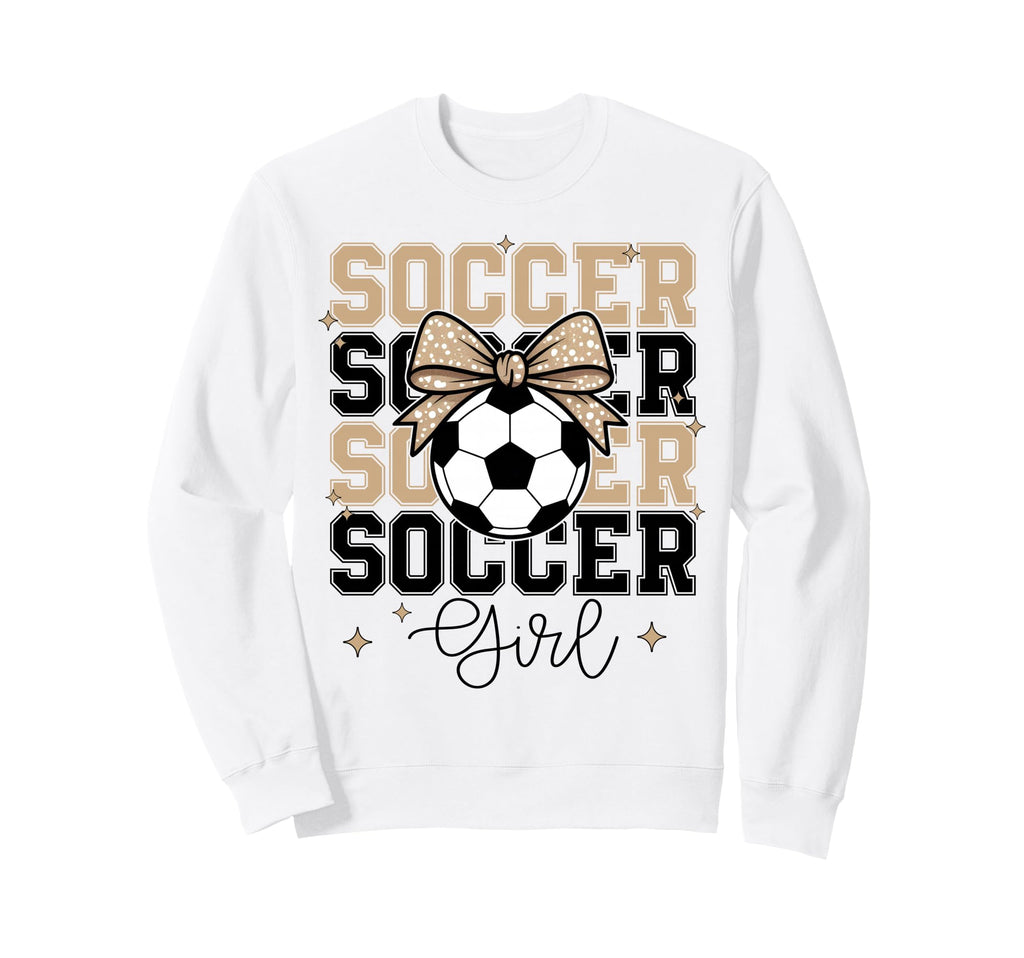 Groovy Soccer Coquette Bow Sweatshirt - Casual Everyday Wear Men Women