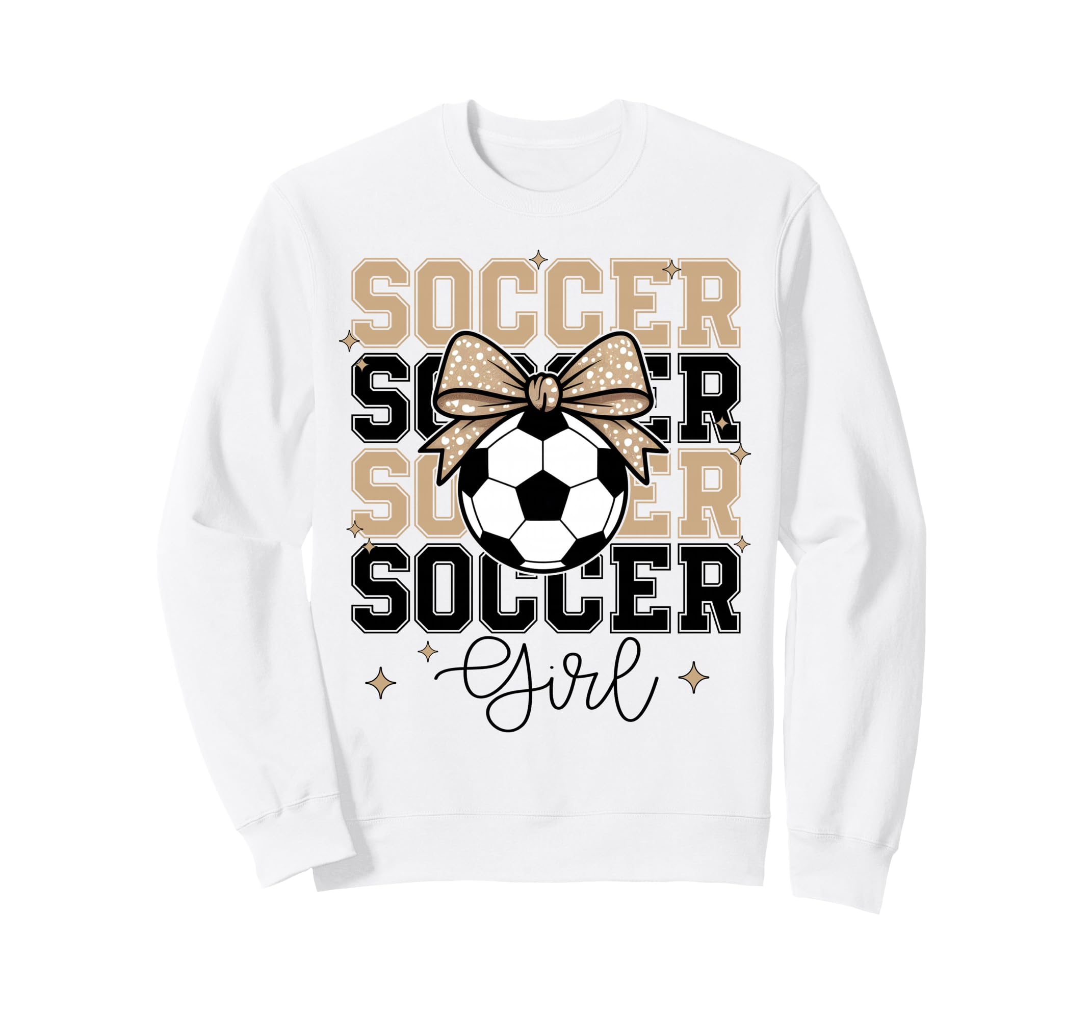 Groovy Soccer Coquette Bow Sweatshirt - Casual Everyday Wear Men Women