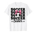 Soccer Sister Soccer Coquette Bow T-Shirt - Novelty Apparel for Adults