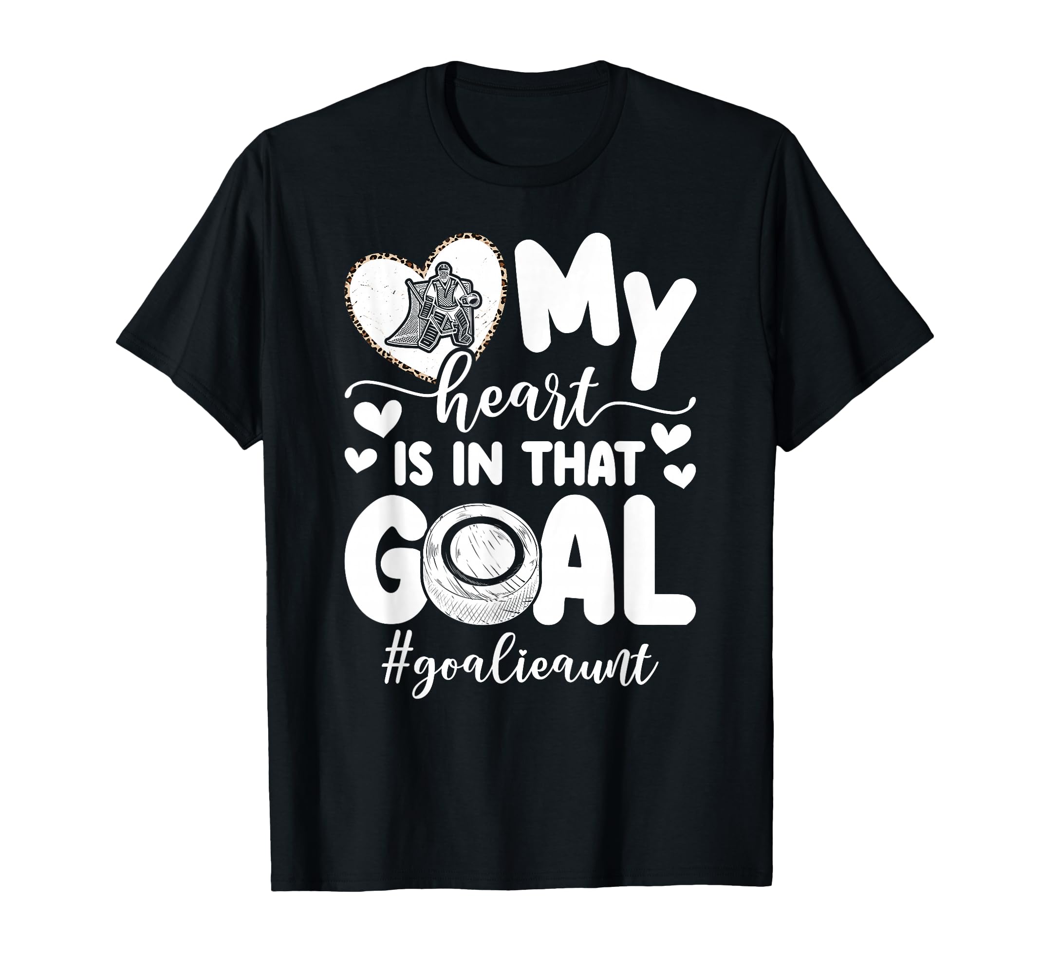 Proud Ice Hockey Goalie Aunt T-Shirt - Fun Novelty Design for Adults