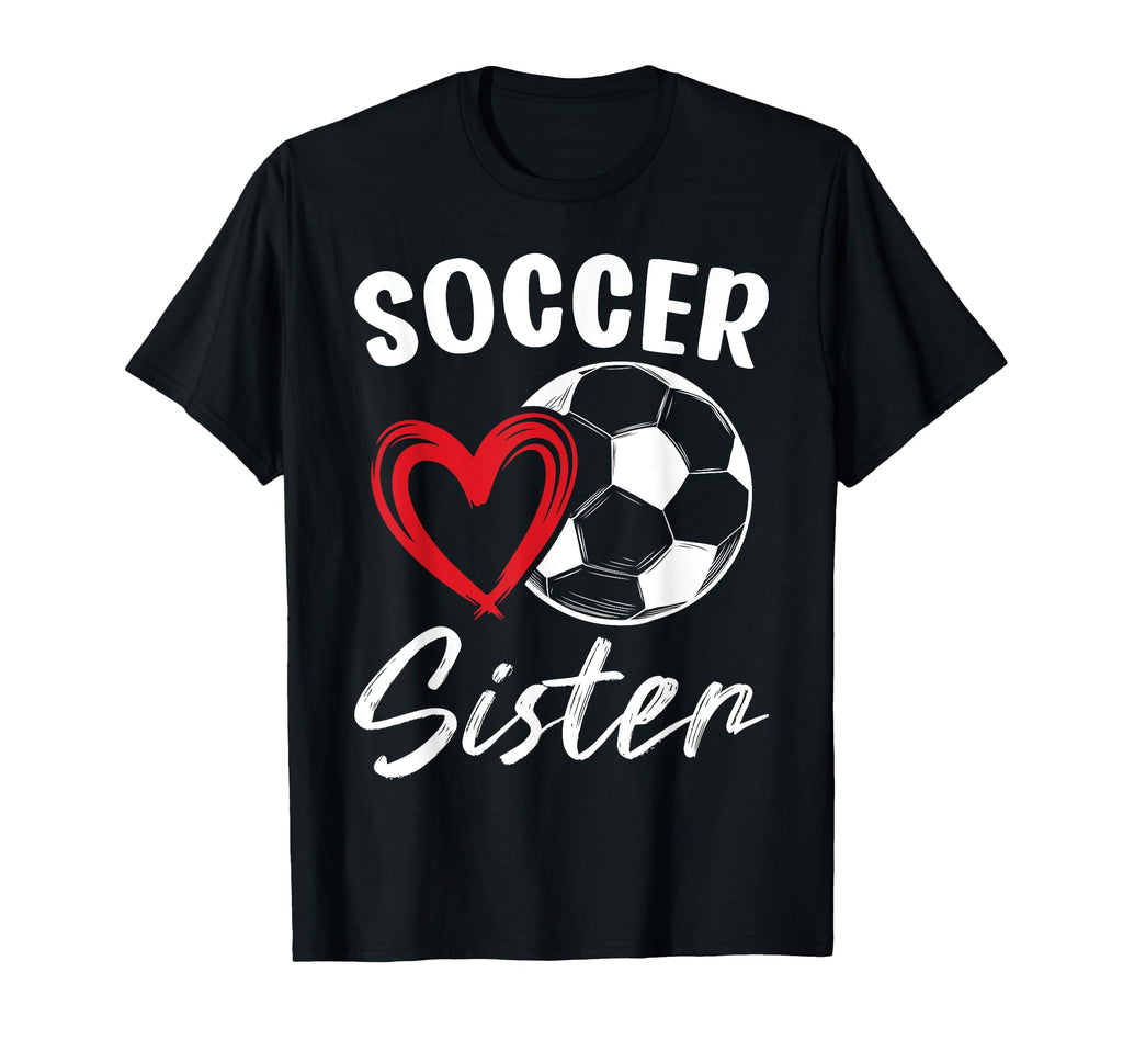 Soccer Sister Heart T-Shirt - Streetwear Style for Adults