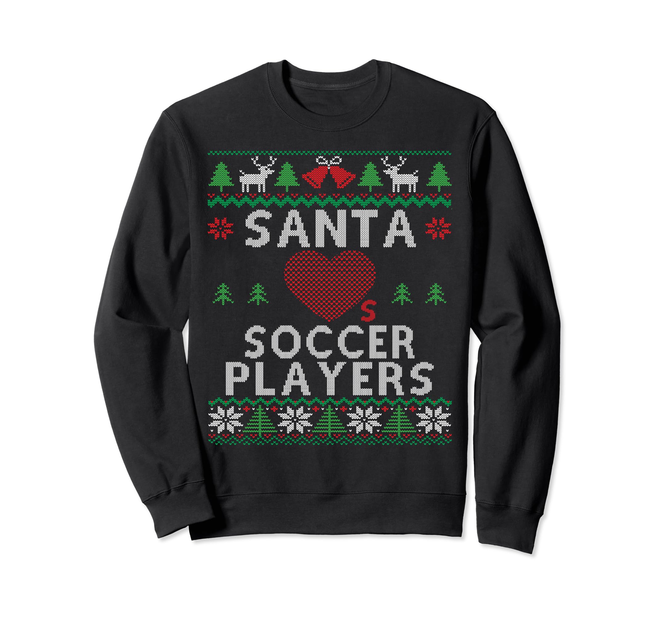 Santa Loves Soccer Players Funny Sweatshirt - Streetwear Style for Adults