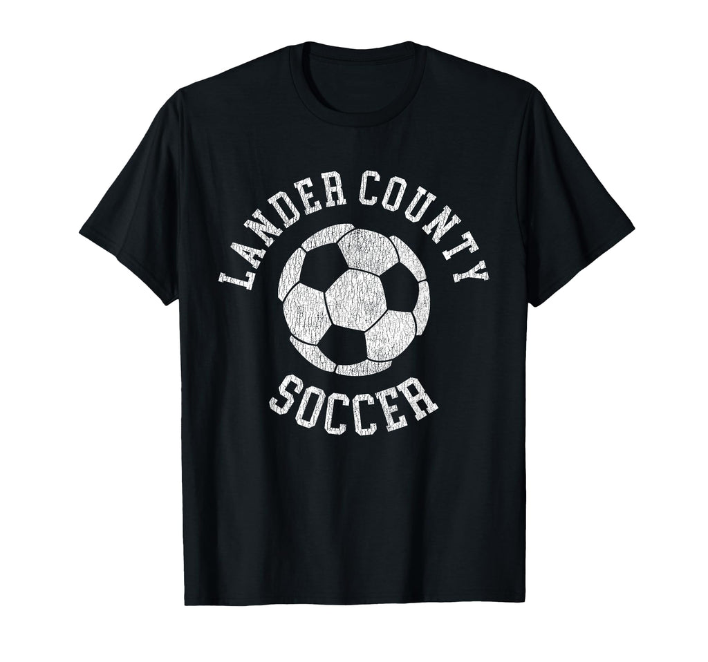 Lander County Soccer Distressed 90S T-Shirt - Graphic Print for Adults