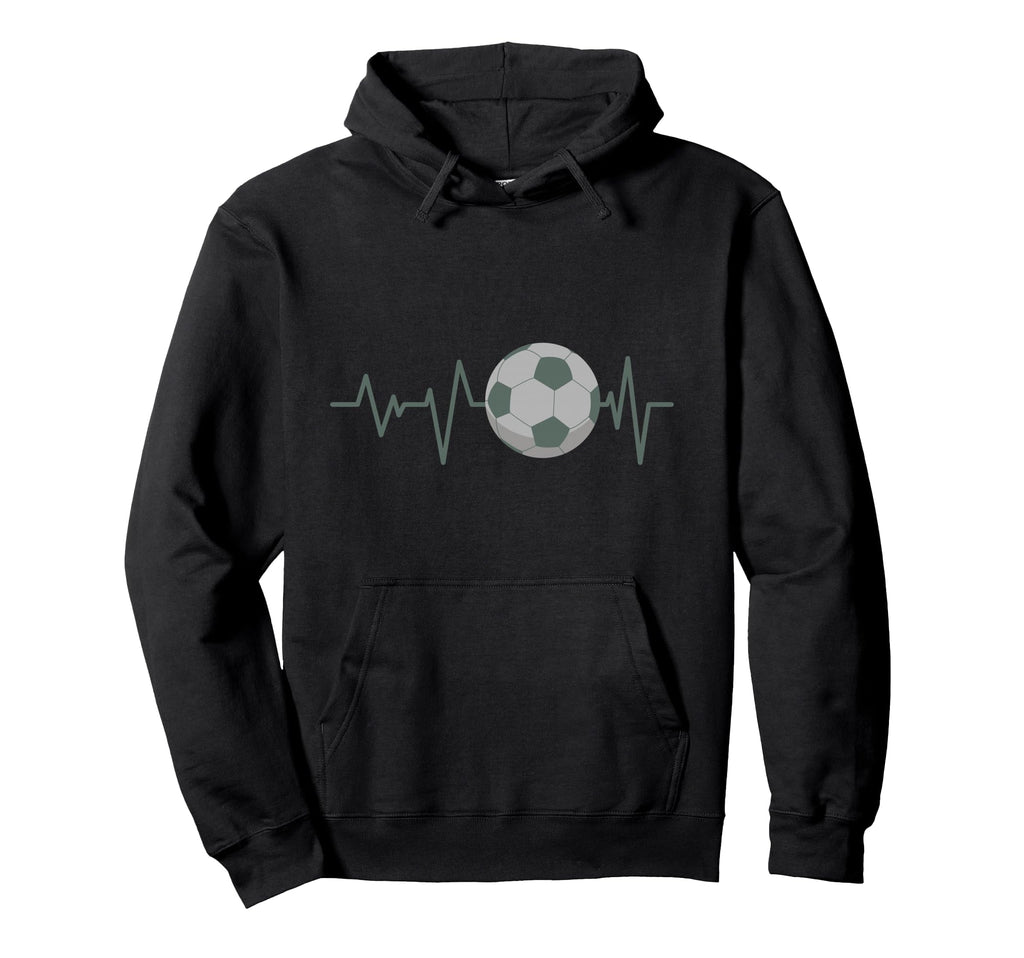 Soccer Field Player Soccer Heartbeat Hoodie - Unique Graphic for Adults